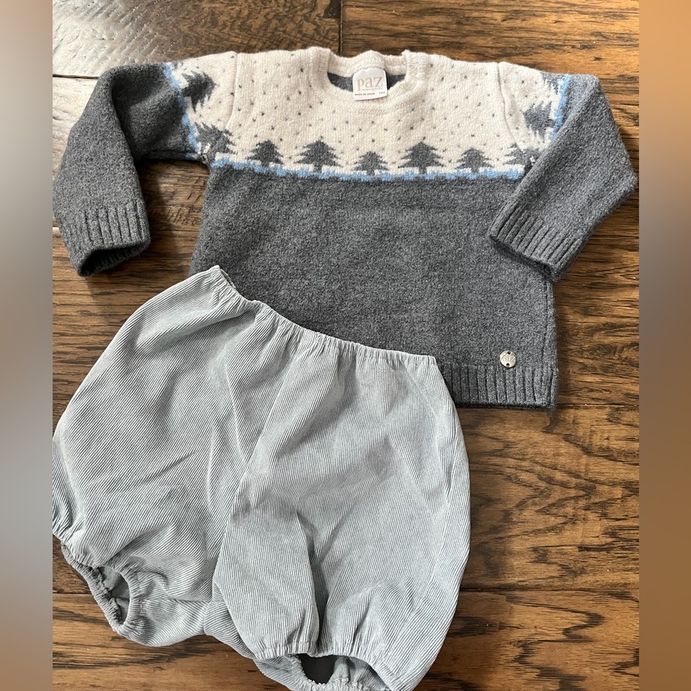 Paz Rodriguez sweater and bloomer set